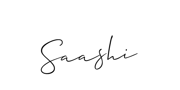 Design your own signature with our free online signature maker. With this signature software, you can create a handwritten (Allison_Script) signature for name Saashi. Saashi signature style 2 images and pictures png
