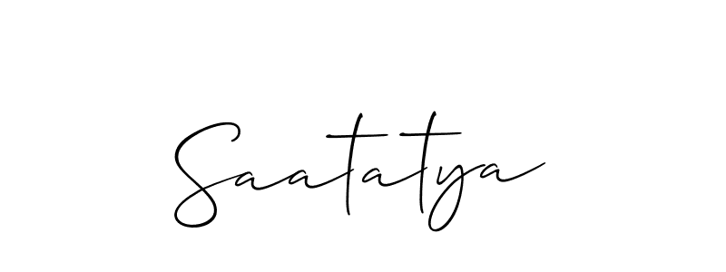 Design your own signature with our free online signature maker. With this signature software, you can create a handwritten (Allison_Script) signature for name Saatatya. Saatatya signature style 2 images and pictures png