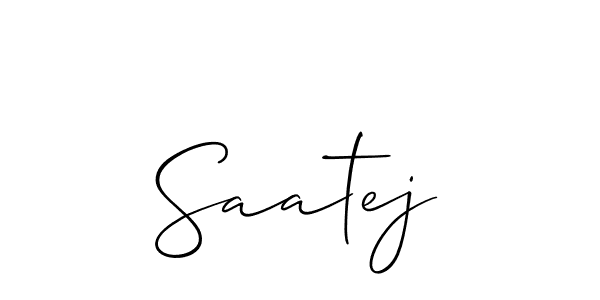 It looks lik you need a new signature style for name Saatej. Design unique handwritten (Allison_Script) signature with our free signature maker in just a few clicks. Saatej signature style 2 images and pictures png