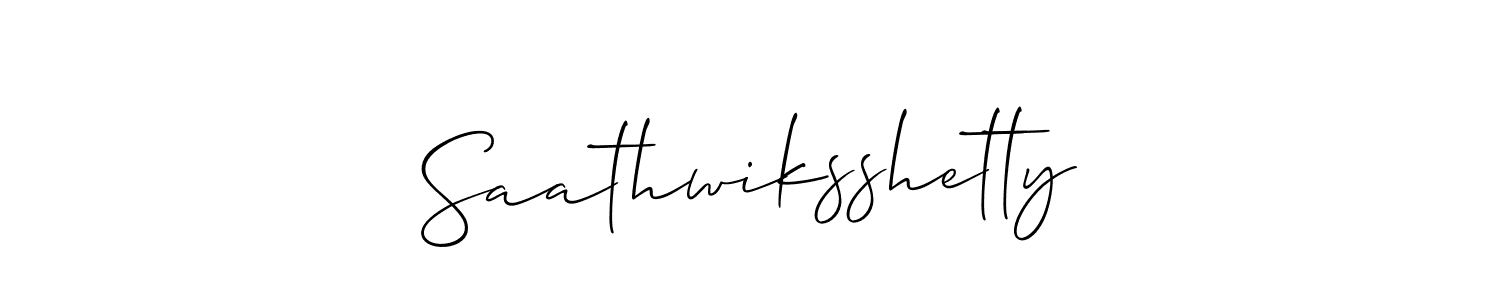 Make a short Saathwiksshetty signature style. Manage your documents anywhere anytime using Allison_Script. Create and add eSignatures, submit forms, share and send files easily. Saathwiksshetty signature style 2 images and pictures png