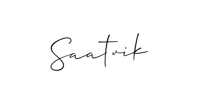 Design your own signature with our free online signature maker. With this signature software, you can create a handwritten (Allison_Script) signature for name Saatvik. Saatvik signature style 2 images and pictures png