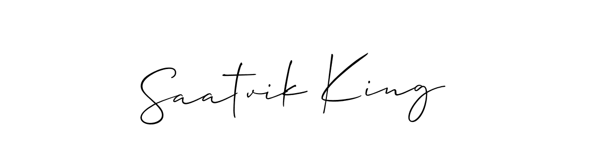 Also we have Saatvik King name is the best signature style. Create professional handwritten signature collection using Allison_Script autograph style. Saatvik King signature style 2 images and pictures png