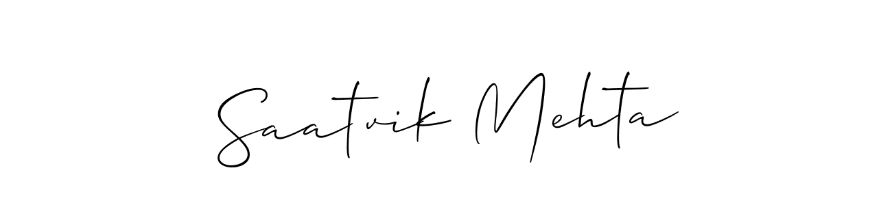 Also we have Saatvik Mehta name is the best signature style. Create professional handwritten signature collection using Allison_Script autograph style. Saatvik Mehta signature style 2 images and pictures png
