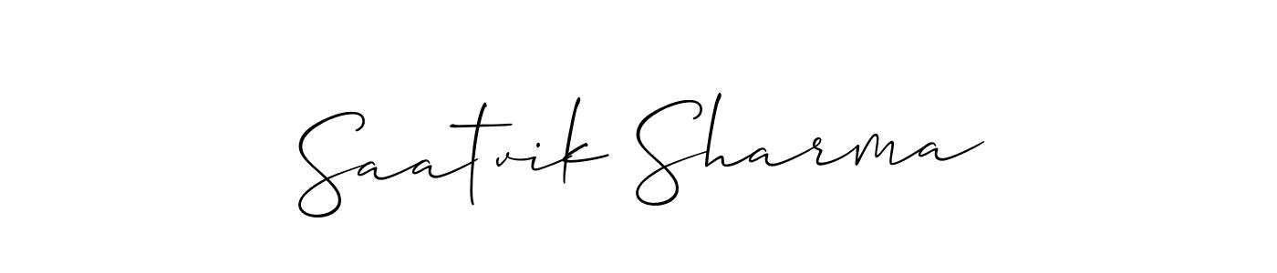 Allison_Script is a professional signature style that is perfect for those who want to add a touch of class to their signature. It is also a great choice for those who want to make their signature more unique. Get Saatvik Sharma name to fancy signature for free. Saatvik Sharma signature style 2 images and pictures png