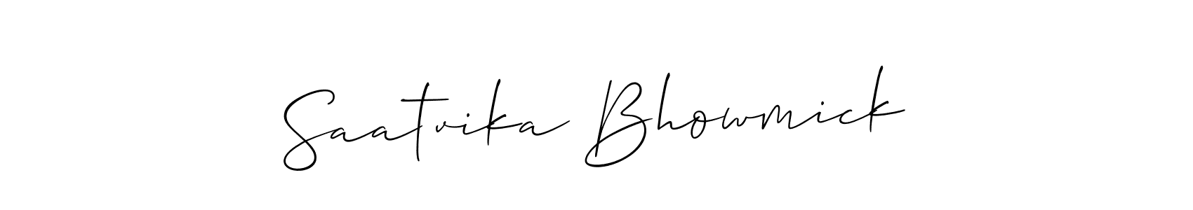 It looks lik you need a new signature style for name Saatvika Bhowmick. Design unique handwritten (Allison_Script) signature with our free signature maker in just a few clicks. Saatvika Bhowmick signature style 2 images and pictures png