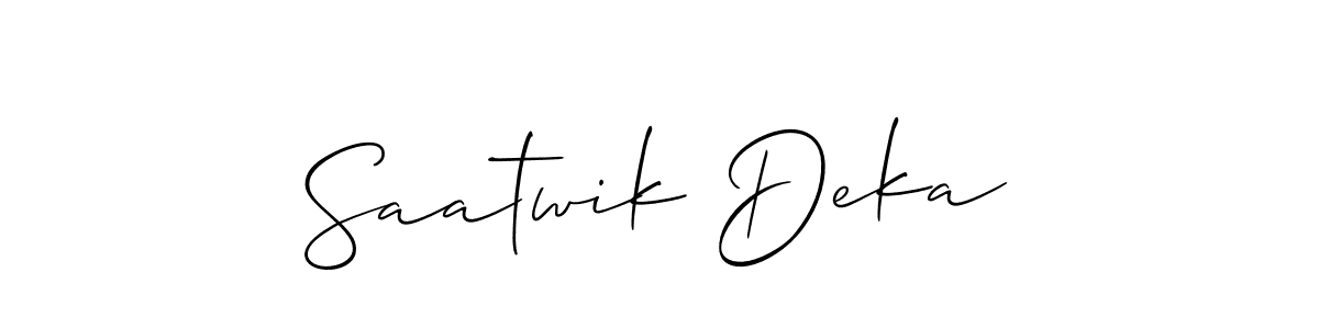 How to make Saatwik Deka signature? Allison_Script is a professional autograph style. Create handwritten signature for Saatwik Deka name. Saatwik Deka signature style 2 images and pictures png