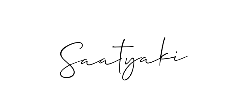 Make a beautiful signature design for name Saatyaki. With this signature (Allison_Script) style, you can create a handwritten signature for free. Saatyaki signature style 2 images and pictures png