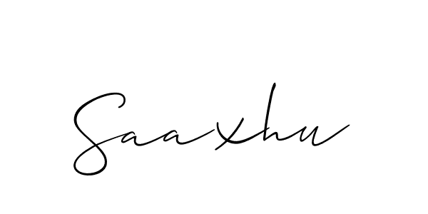 Create a beautiful signature design for name Saaxhu. With this signature (Allison_Script) fonts, you can make a handwritten signature for free. Saaxhu signature style 2 images and pictures png