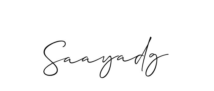 Also we have Saayadg name is the best signature style. Create professional handwritten signature collection using Allison_Script autograph style. Saayadg signature style 2 images and pictures png