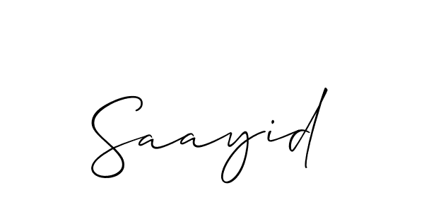 Create a beautiful signature design for name Saayid. With this signature (Allison_Script) fonts, you can make a handwritten signature for free. Saayid signature style 2 images and pictures png