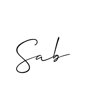 Use a signature maker to create a handwritten signature online. With this signature software, you can design (Allison_Script) your own signature for name Sab. Sab signature style 2 images and pictures png