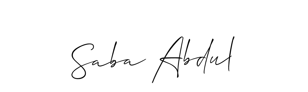 Once you've used our free online signature maker to create your best signature Allison_Script style, it's time to enjoy all of the benefits that Saba Abdul name signing documents. Saba Abdul signature style 2 images and pictures png