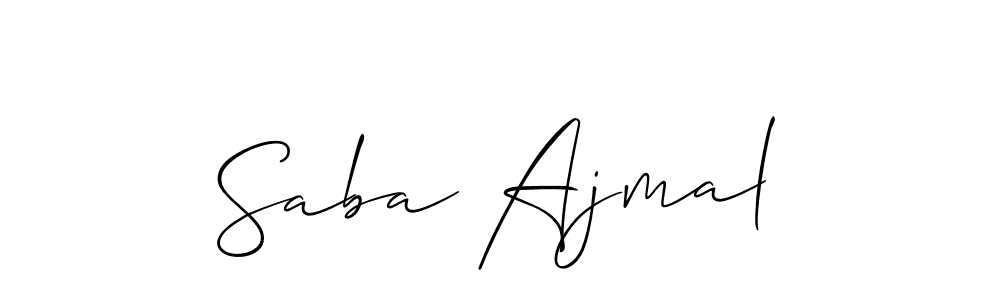 How to Draw Saba Ajmal signature style? Allison_Script is a latest design signature styles for name Saba Ajmal. Saba Ajmal signature style 2 images and pictures png