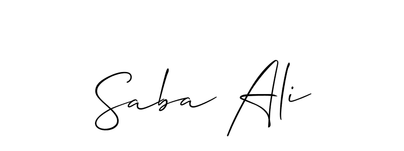 Make a beautiful signature design for name Saba Ali. With this signature (Allison_Script) style, you can create a handwritten signature for free. Saba Ali signature style 2 images and pictures png
