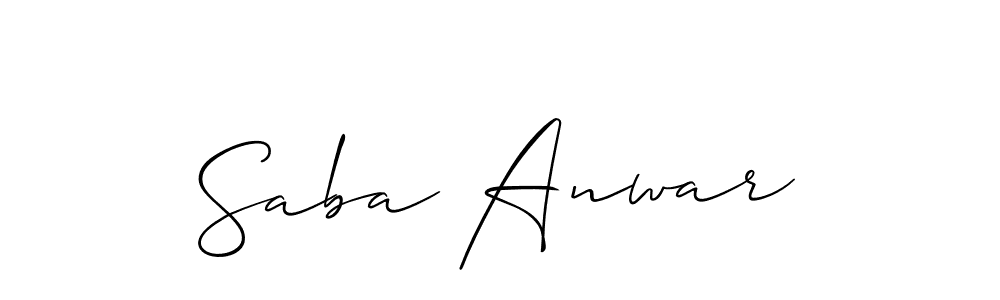 Also You can easily find your signature by using the search form. We will create Saba Anwar name handwritten signature images for you free of cost using Allison_Script sign style. Saba Anwar signature style 2 images and pictures png