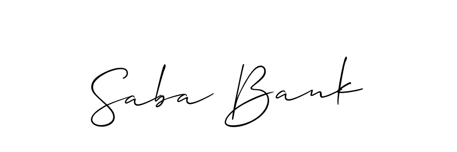 It looks lik you need a new signature style for name Saba Bank. Design unique handwritten (Allison_Script) signature with our free signature maker in just a few clicks. Saba Bank signature style 2 images and pictures png