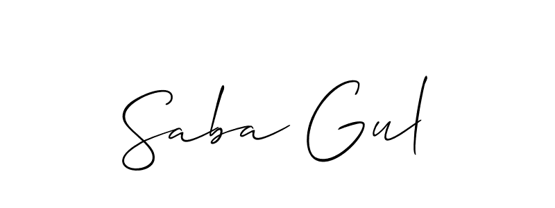 Saba Gul stylish signature style. Best Handwritten Sign (Allison_Script) for my name. Handwritten Signature Collection Ideas for my name Saba Gul. Saba Gul signature style 2 images and pictures png