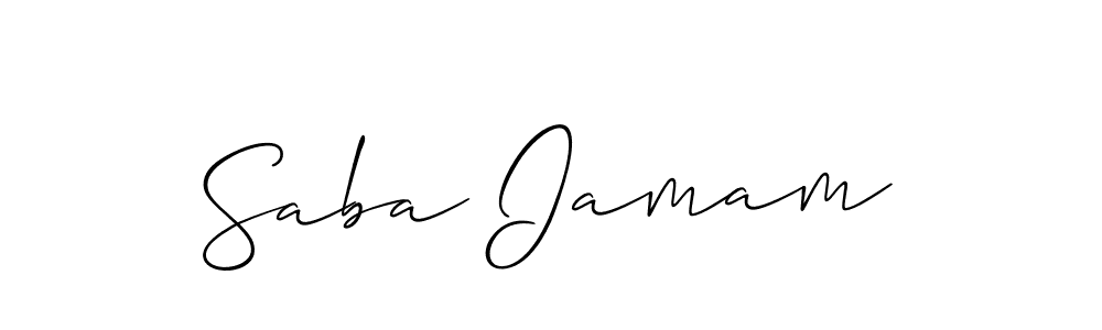 Allison_Script is a professional signature style that is perfect for those who want to add a touch of class to their signature. It is also a great choice for those who want to make their signature more unique. Get Saba Iamam name to fancy signature for free. Saba Iamam signature style 2 images and pictures png
