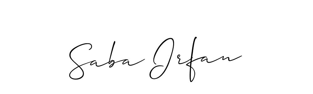 Also You can easily find your signature by using the search form. We will create Saba Irfan name handwritten signature images for you free of cost using Allison_Script sign style. Saba Irfan signature style 2 images and pictures png