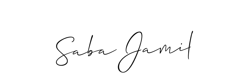 Use a signature maker to create a handwritten signature online. With this signature software, you can design (Allison_Script) your own signature for name Saba Jamil. Saba Jamil signature style 2 images and pictures png