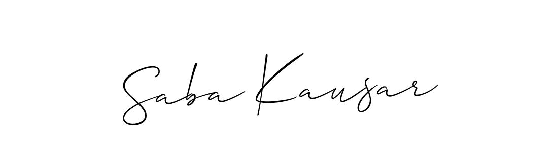 Make a beautiful signature design for name Saba Kausar. With this signature (Allison_Script) style, you can create a handwritten signature for free. Saba Kausar signature style 2 images and pictures png