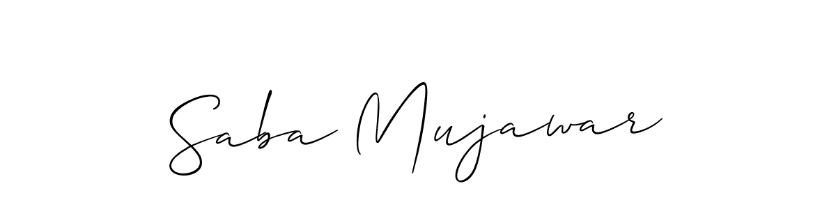 You should practise on your own different ways (Allison_Script) to write your name (Saba Mujawar) in signature. don't let someone else do it for you. Saba Mujawar signature style 2 images and pictures png