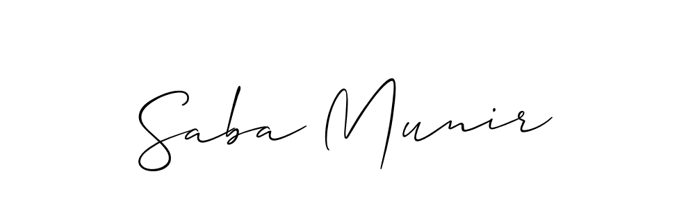 Create a beautiful signature design for name Saba Munir. With this signature (Allison_Script) fonts, you can make a handwritten signature for free. Saba Munir signature style 2 images and pictures png