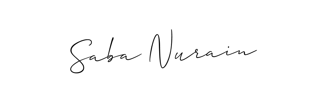 Similarly Allison_Script is the best handwritten signature design. Signature creator online .You can use it as an online autograph creator for name Saba Nurain. Saba Nurain signature style 2 images and pictures png