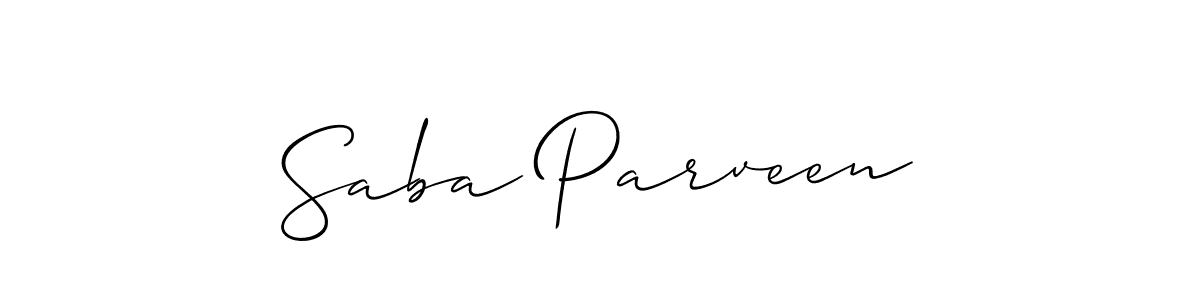 How to make Saba Parveen signature? Allison_Script is a professional autograph style. Create handwritten signature for Saba Parveen name. Saba Parveen signature style 2 images and pictures png