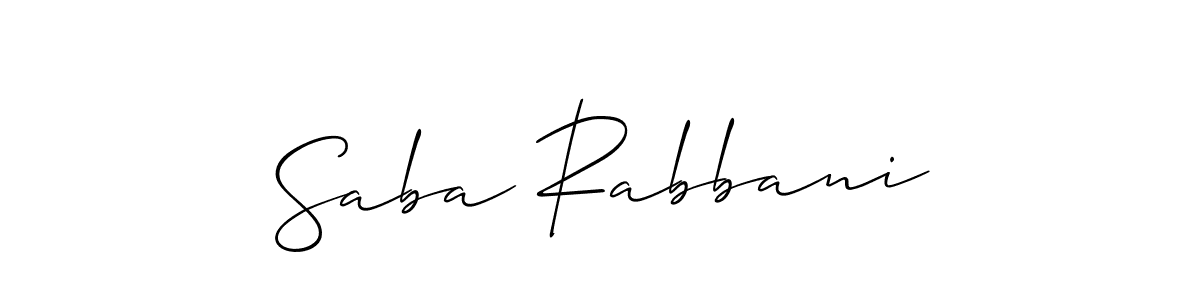 It looks lik you need a new signature style for name Saba Rabbani. Design unique handwritten (Allison_Script) signature with our free signature maker in just a few clicks. Saba Rabbani signature style 2 images and pictures png