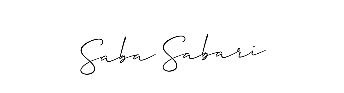 Also we have Saba Sabari name is the best signature style. Create professional handwritten signature collection using Allison_Script autograph style. Saba Sabari signature style 2 images and pictures png