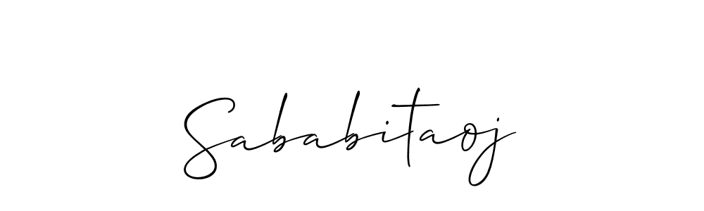 Design your own signature with our free online signature maker. With this signature software, you can create a handwritten (Allison_Script) signature for name Sababitaoj. Sababitaoj signature style 2 images and pictures png