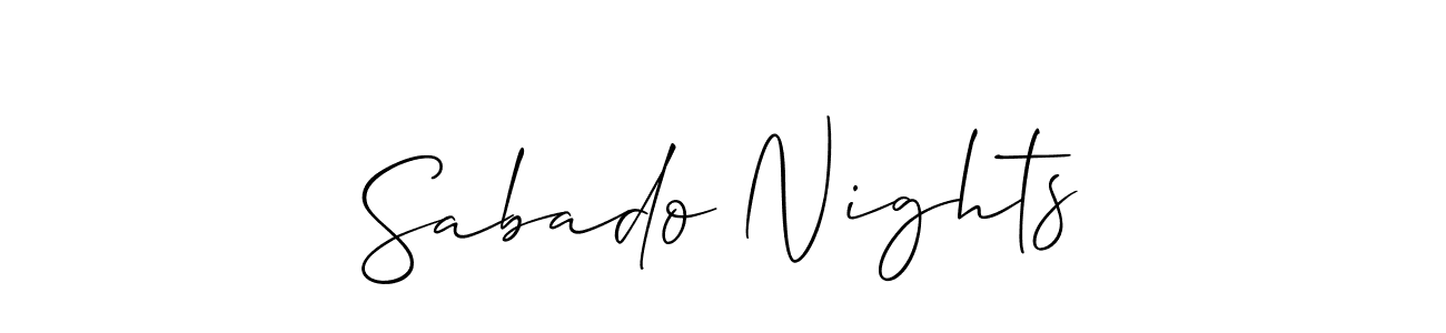 How to Draw Sabado Nights signature style? Allison_Script is a latest design signature styles for name Sabado Nights. Sabado Nights signature style 2 images and pictures png