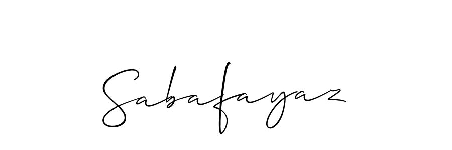 How to make Sabafayaz name signature. Use Allison_Script style for creating short signs online. This is the latest handwritten sign. Sabafayaz signature style 2 images and pictures png