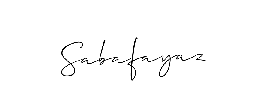 Create a beautiful signature design for name Sabafayaz. With this signature (Allison_Script) fonts, you can make a handwritten signature for free. Sabafayaz signature style 2 images and pictures png