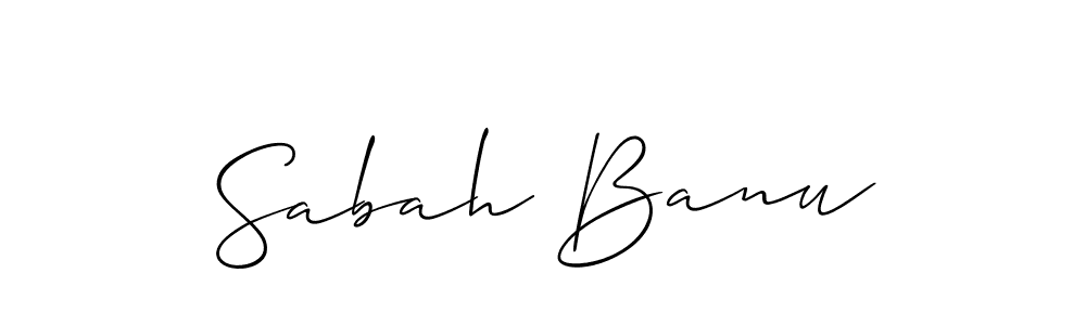 Create a beautiful signature design for name Sabah Banu. With this signature (Allison_Script) fonts, you can make a handwritten signature for free. Sabah Banu signature style 2 images and pictures png