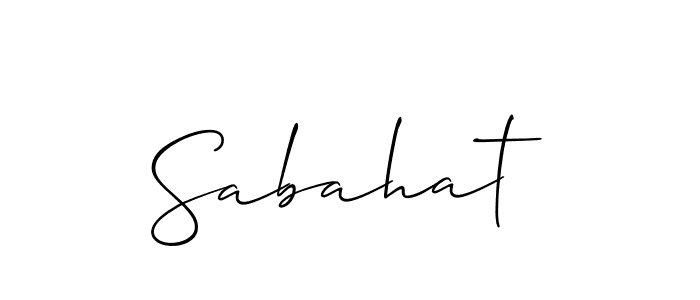 if you are searching for the best signature style for your name Sabahat. so please give up your signature search. here we have designed multiple signature styles  using Allison_Script. Sabahat signature style 2 images and pictures png