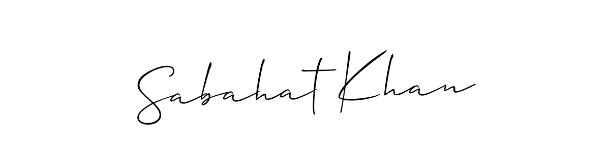 Use a signature maker to create a handwritten signature online. With this signature software, you can design (Allison_Script) your own signature for name Sabahat Khan. Sabahat Khan signature style 2 images and pictures png