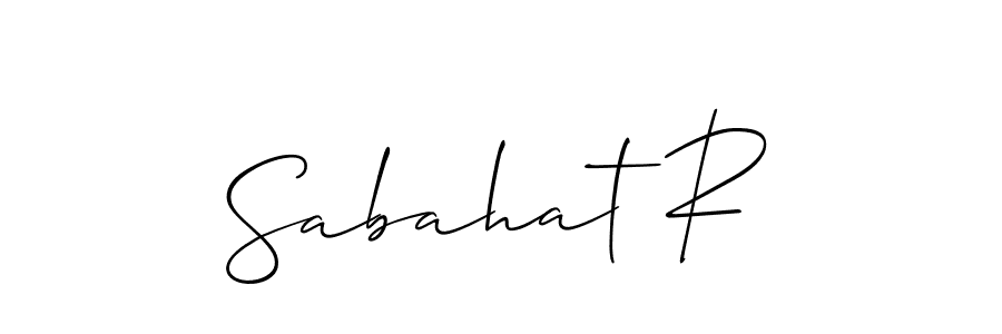 Make a short Sabahat R signature style. Manage your documents anywhere anytime using Allison_Script. Create and add eSignatures, submit forms, share and send files easily. Sabahat R signature style 2 images and pictures png