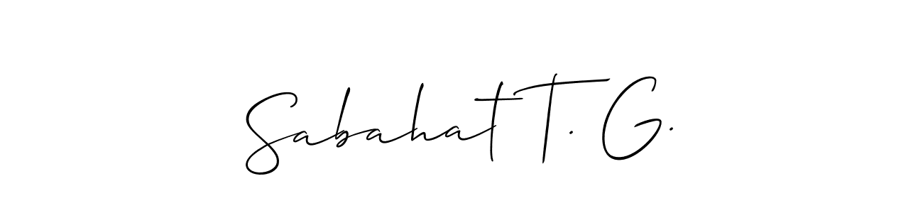 Create a beautiful signature design for name Sabahat T. G.. With this signature (Allison_Script) fonts, you can make a handwritten signature for free. Sabahat T. G. signature style 2 images and pictures png