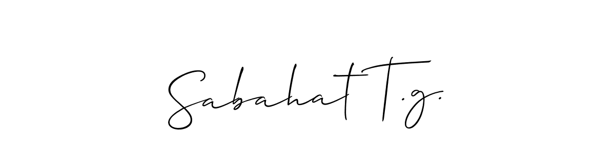 How to Draw Sabahat T.g. signature style? Allison_Script is a latest design signature styles for name Sabahat T.g.. Sabahat T.g. signature style 2 images and pictures png