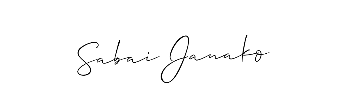 How to make Sabai Janako signature? Allison_Script is a professional autograph style. Create handwritten signature for Sabai Janako name. Sabai Janako signature style 2 images and pictures png