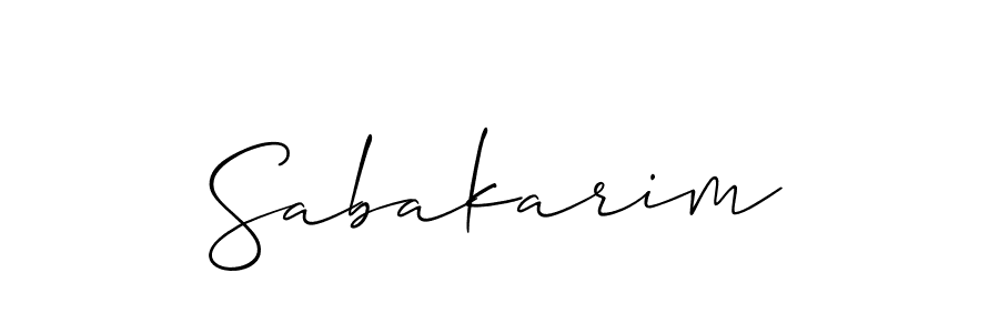 Use a signature maker to create a handwritten signature online. With this signature software, you can design (Allison_Script) your own signature for name Sabakarim. Sabakarim signature style 2 images and pictures png
