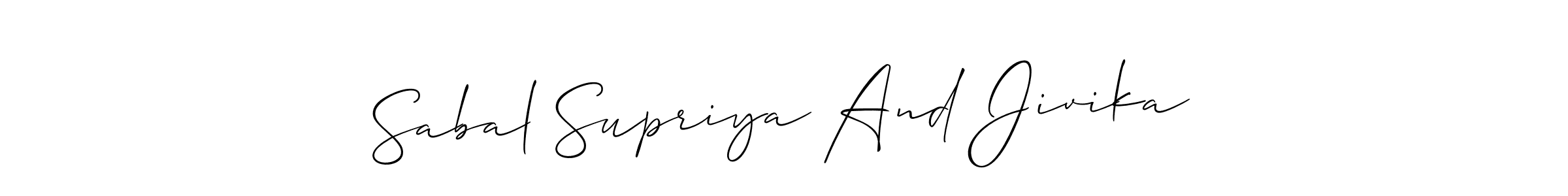 Sabal Supriya And Jivika stylish signature style. Best Handwritten Sign (Allison_Script) for my name. Handwritten Signature Collection Ideas for my name Sabal Supriya And Jivika. Sabal Supriya And Jivika signature style 2 images and pictures png