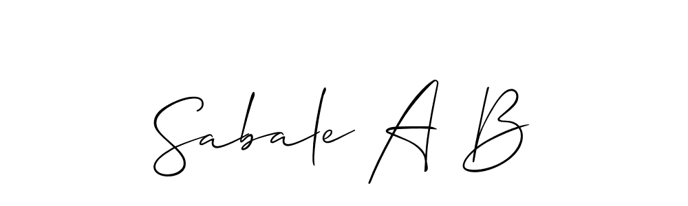 Design your own signature with our free online signature maker. With this signature software, you can create a handwritten (Allison_Script) signature for name Sabale A B. Sabale A B signature style 2 images and pictures png