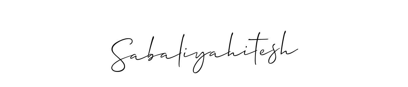 The best way (Allison_Script) to make a short signature is to pick only two or three words in your name. The name Sabaliyahitesh include a total of six letters. For converting this name. Sabaliyahitesh signature style 2 images and pictures png