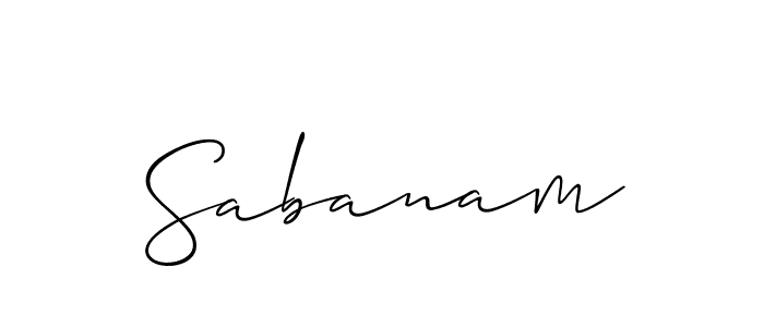 How to make Sabanam signature? Allison_Script is a professional autograph style. Create handwritten signature for Sabanam name. Sabanam signature style 2 images and pictures png