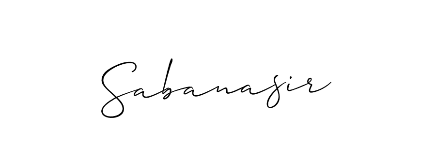 Design your own signature with our free online signature maker. With this signature software, you can create a handwritten (Allison_Script) signature for name Sabanasir. Sabanasir signature style 2 images and pictures png