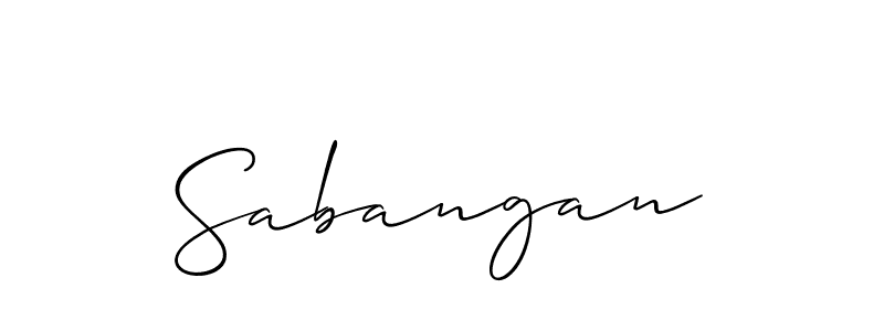 Use a signature maker to create a handwritten signature online. With this signature software, you can design (Allison_Script) your own signature for name Sabangan. Sabangan signature style 2 images and pictures png