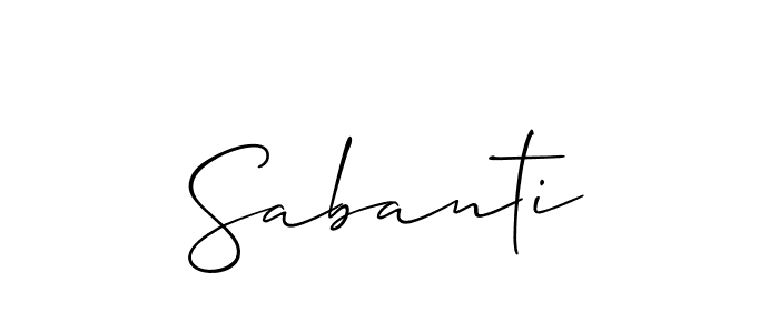 How to make Sabanti name signature. Use Allison_Script style for creating short signs online. This is the latest handwritten sign. Sabanti signature style 2 images and pictures png